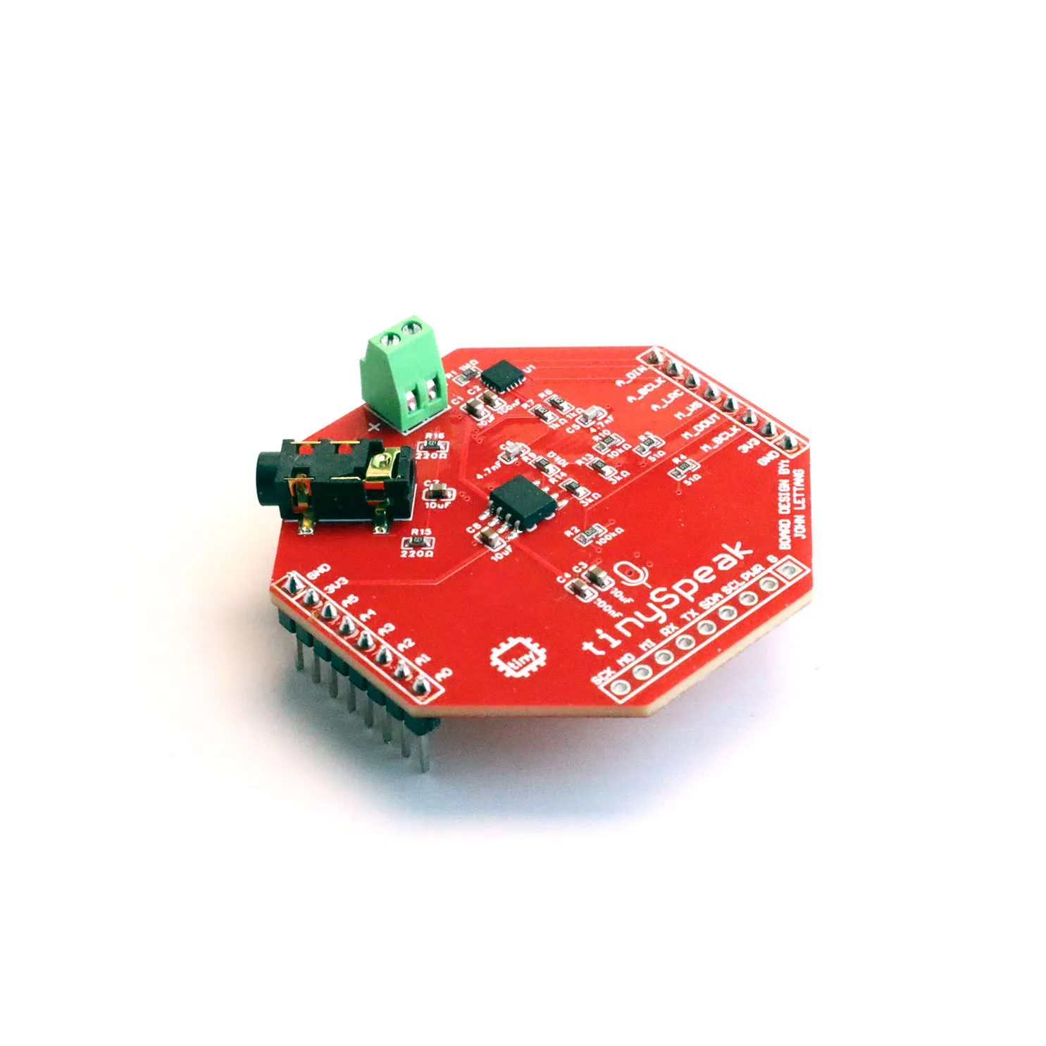 tinySpeak seated on tinyCore for alignment