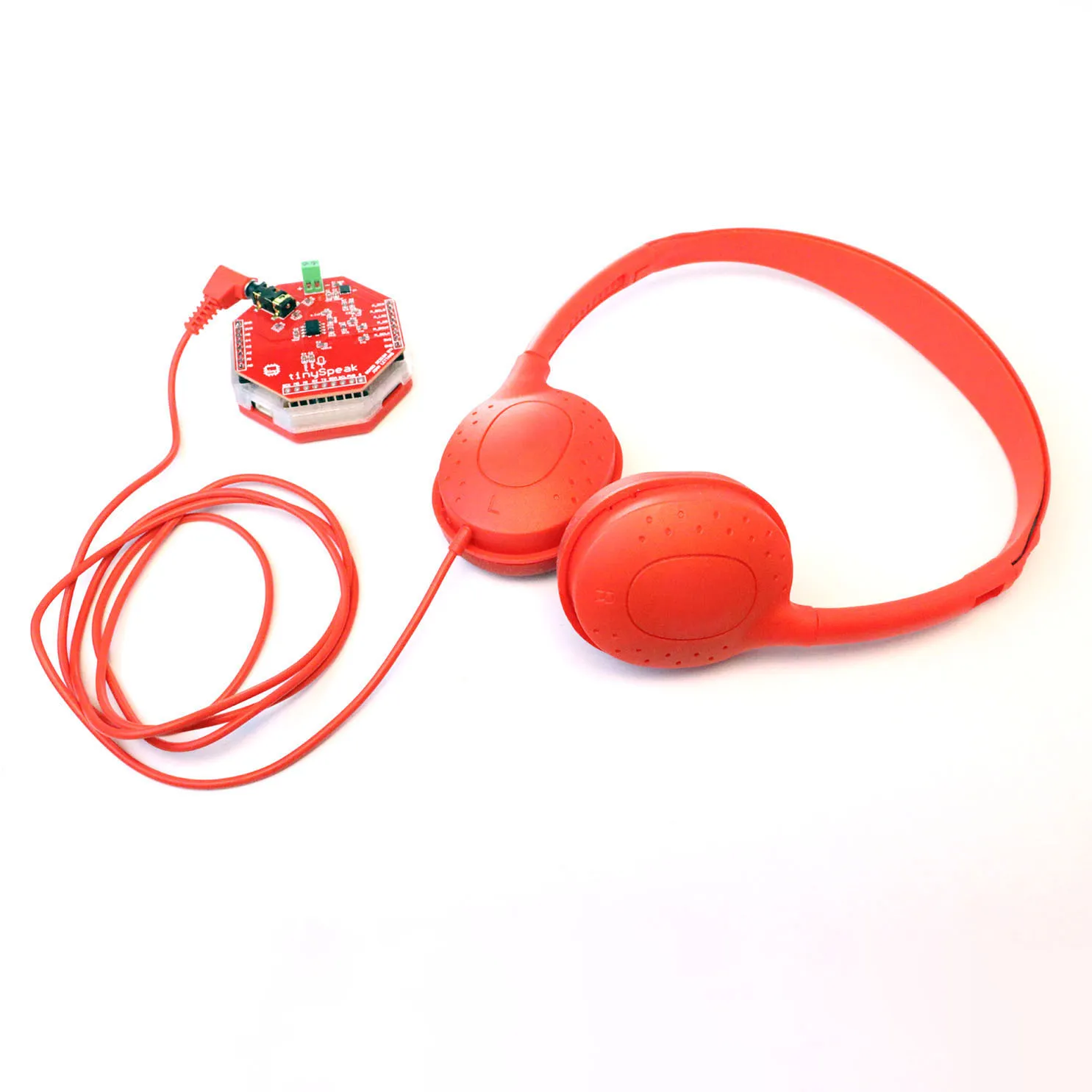 tinySpeak with headphones